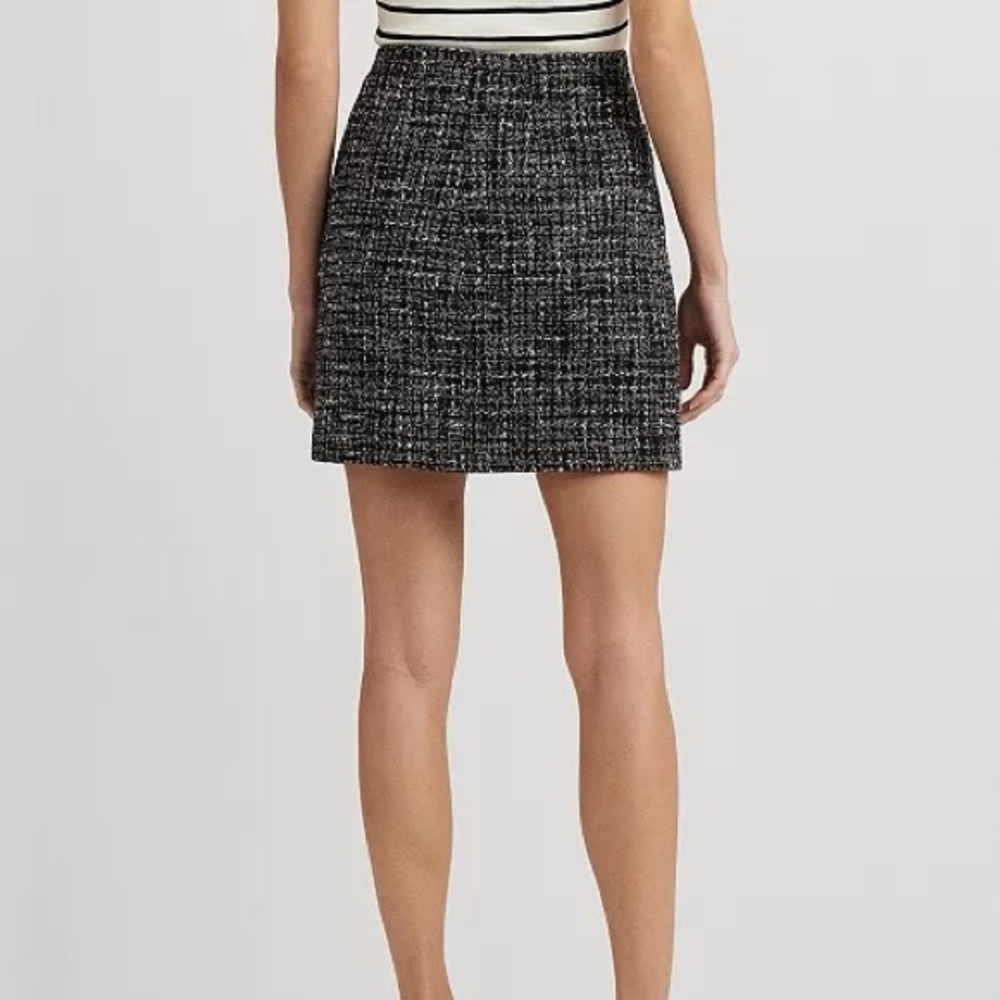 Lauren Ralph Lauren Women’s Black and White Bouclé Pencil Miniskirt, Size 18W - Picture 3 of 16